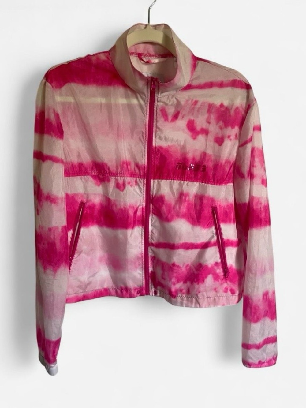 GUESS Los Angeles Pink Tie Dye Full Zip Windbreaker Jacket Size M